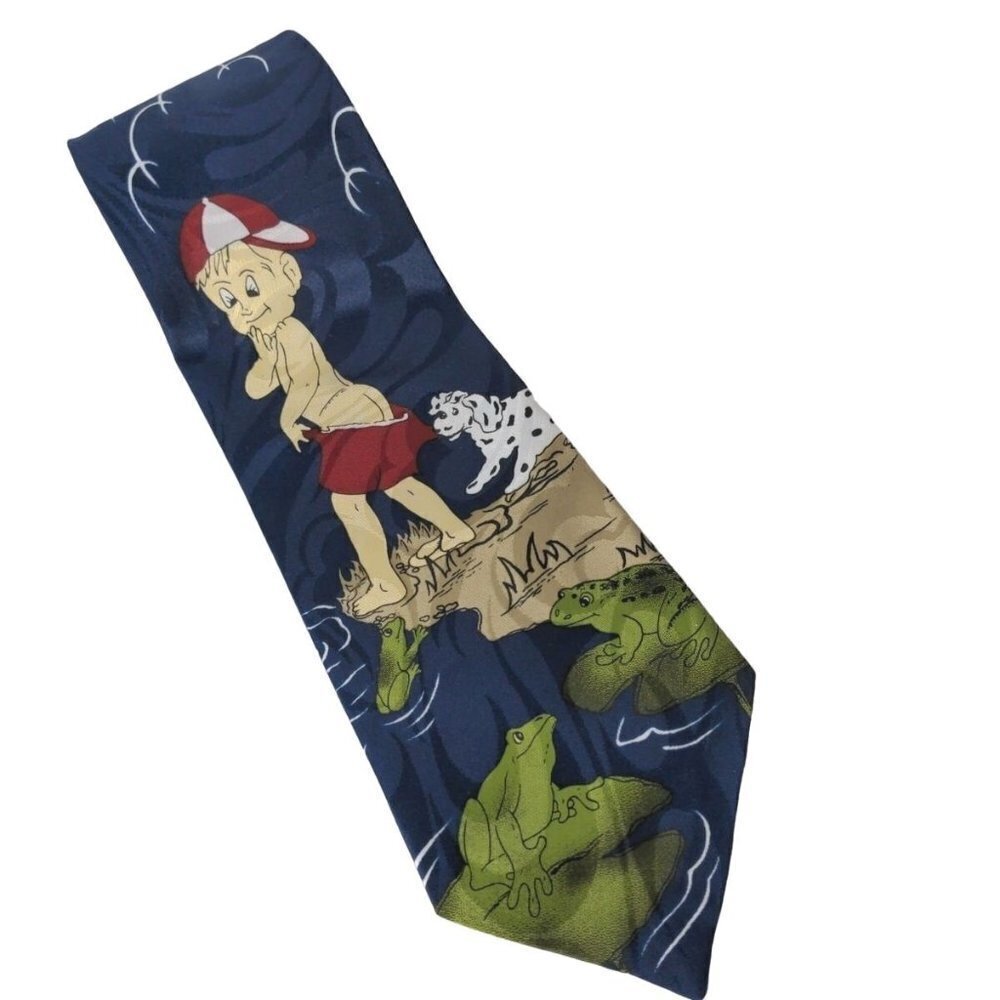 Dimoda Boy Puppy Dog Frogs Novelty Tie